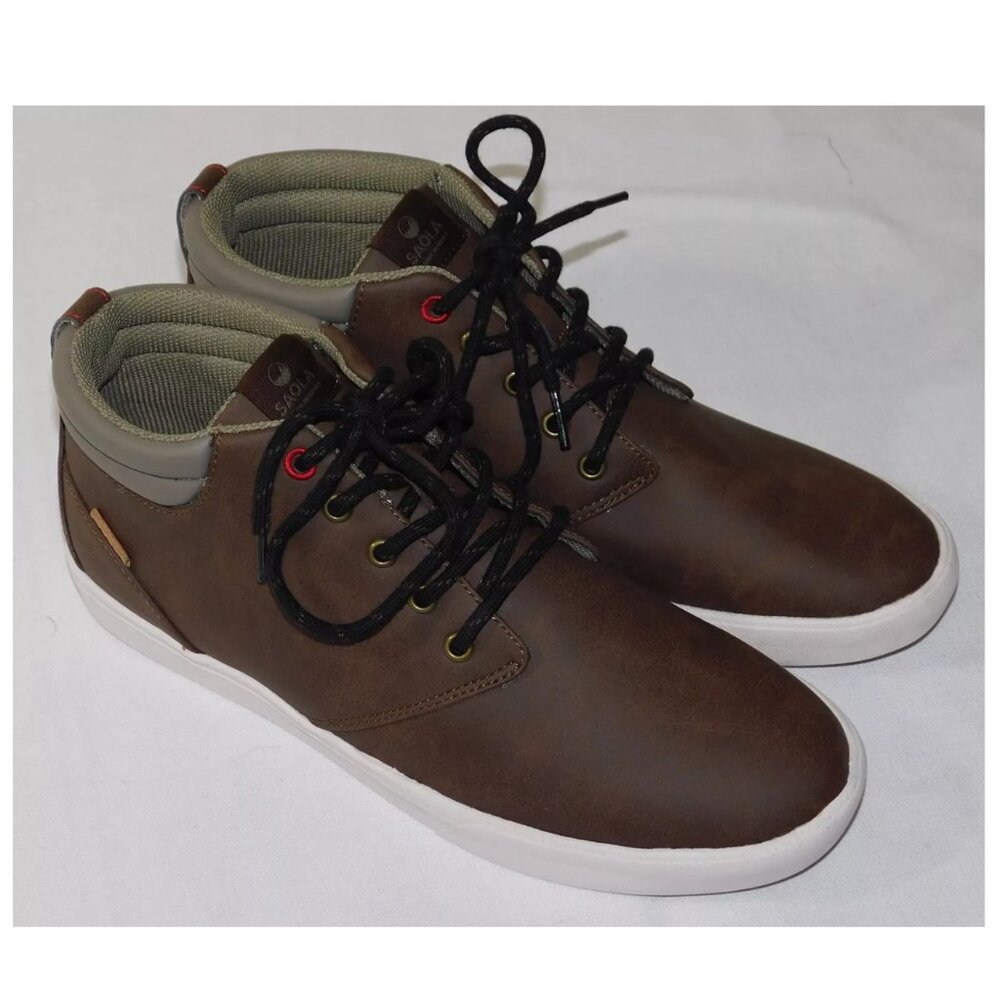 Saola Niseko Brown Vegan Leather Sneakers Shoes